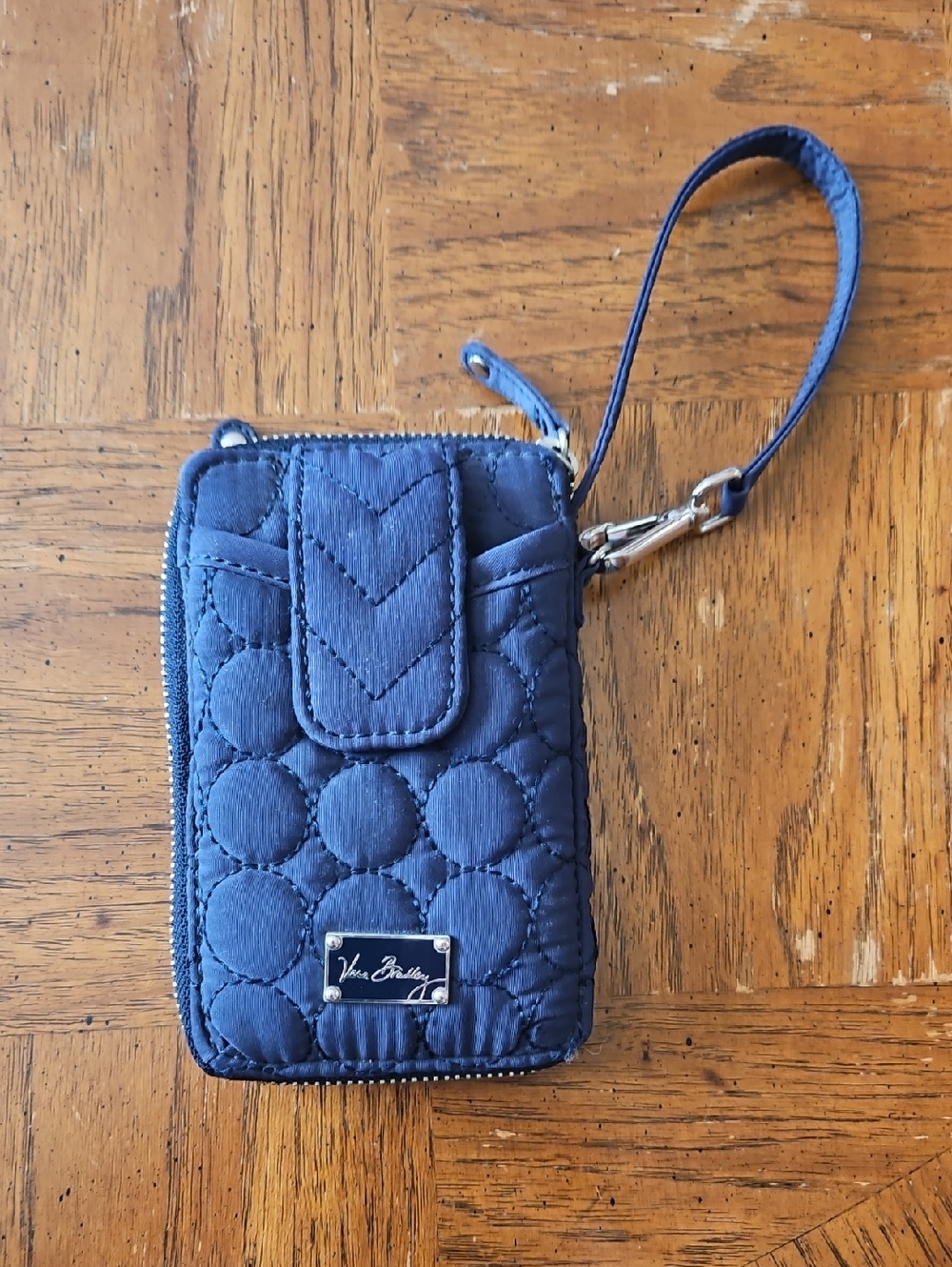 Vera Bradley Quilted Navy Wristlet Phone Pouch